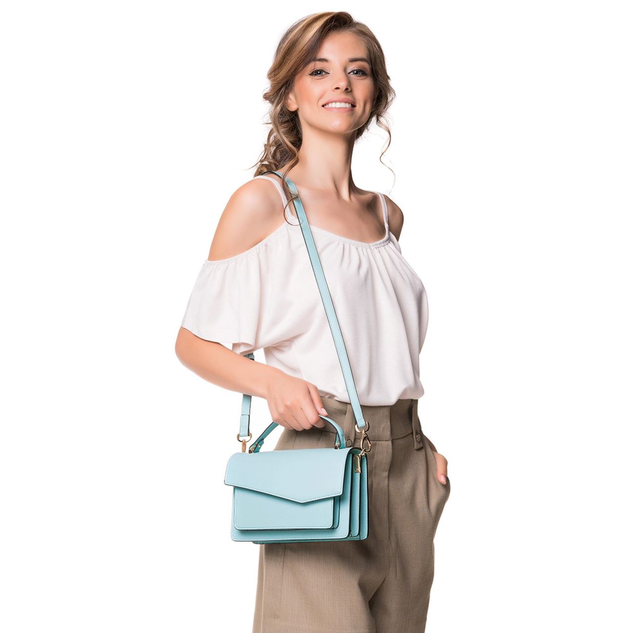 C'iel Phoebe mint genuine leather mini folded bag Ciel Bags