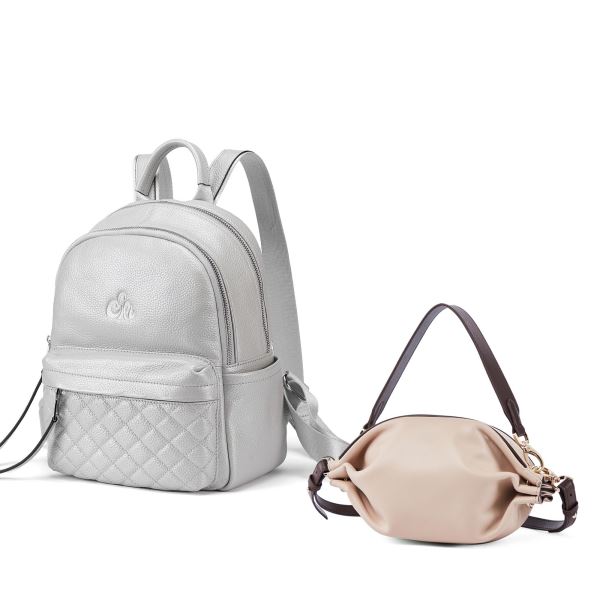 Rhea silver backpack & Alana bag
