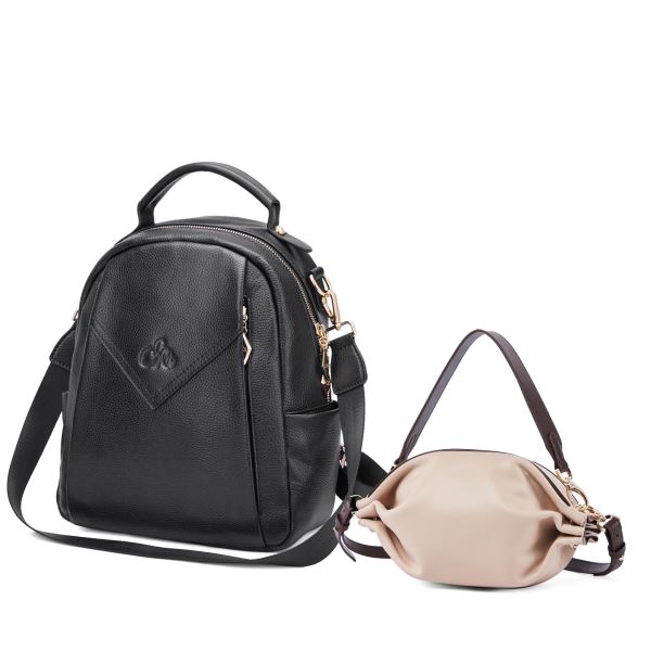 Sage black backpack & Alana bag
