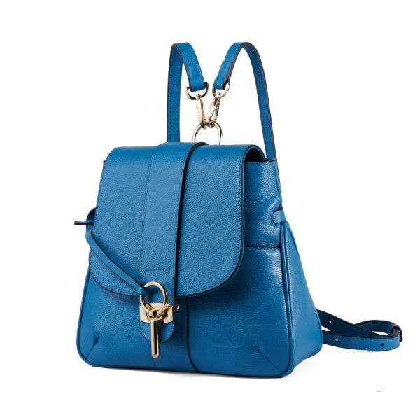 Rucsac piele Rhys albastru